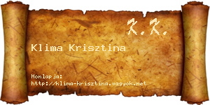 Klima Krisztina névjegykártya