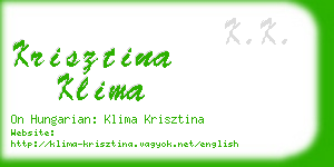 krisztina klima business card